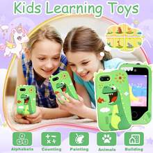 2.8英寸高清双摄像头触摸屏儿童智能手机玩具,双镜头设计,恐龙造型,圣诞节/生日礼物,适合3-10岁男孩,旅行及学前学习玩具 - 彩色 - 查看 9