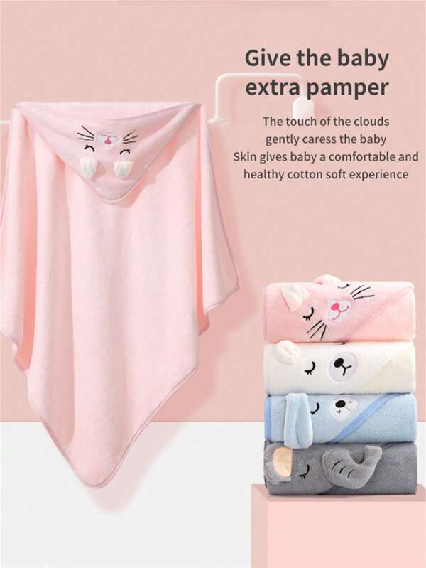Toalha com capuz para bebês unissex, 1 peça, estampa de animal, toalha com capuz para bebês com design exclusivo de animal, toalha de banho supermacia para recém-nascidos, cobertor de toalha com capuz essencial para bebês, roupão de banho infantil para todas as estações, manta de banho coral de lã com desenho de animal para bebês