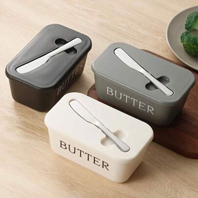 High-Grade PP Butter Tray With Knife - Large, Durable And Easy-To-Clean Butter Preservation Box, Suitable For Countertops - Perfect For Home Use, Preservation | Fashionable Design | Durable Plastic
