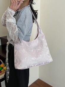 A Chinese-Style Butterfly Embroidered Nylon Handbag, Suitable For Shopping, Dates, Ladies' Gifts, Offices, Universities, Work, Commuting, And Shoulder Bags