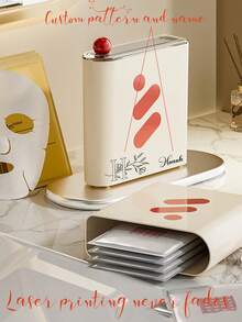 1pc Customized Facial Mask Storage Box, Home Refrigerator Storage Box With Lid, Countertop Organizer Bin, Vanity Makeup Skincare Mask Storage Container - one-size - View 2