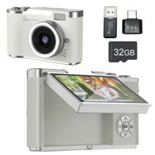 Cámara digital con zoom digital 8X, cámara para vlogging con pantalla IPS de 2.4 pulgadas, recargable, cámara profesional para adolescentes y principiantes, con lector de tarjetas, OTG, compatible para tomar fotos, grabar videos y usar como webcam. Regalo ideal para Acción de Gracias, Navidad, Año Nuevo, Temporada de Graduación, Día del Niño, Festival de Mediados de Verano, 66 Grandes, Día del Padre, Primer día de Verano, Día de la Independencia y Temporada de Regreso a Clases