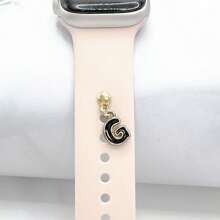 1pc Diamond Encrusted 26 English Letter Charm, Suitable For Silicone Watch Band Decoration