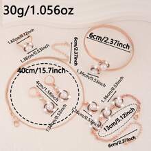 6pcs Lucky Swirl Women Jewelry Set: Necklace + Earrings + Ring + Bracelet + Bangle, Alloy Simple & Chic Design, Ideal For Birthday, Party, Christmas, Holiday Celebration, Luxurious Elegant Necklace & Earrings Showcase Your Glamorous Charm