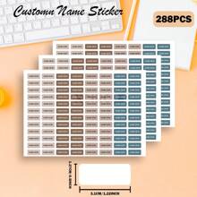 [Customized] 96/192/288/384pcs Personalized Labels, Customized Name Labels For School Supplies, Back To School, Lunch Boxes, Books, Pencils, Water Bottles, Toothbrush Stickers