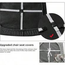 Seat Covers For Dining Room Chair Seat Slipcovers Kitchen Chair Covers (Beige, 4 Pcs) - 黑色 - 查看 2