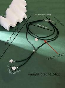 1 pièce Collier pendentif vintage élégant à disque multicouche avec corde, cadeau de bijoux pour usage quotidien, fête de vacances ou voyage