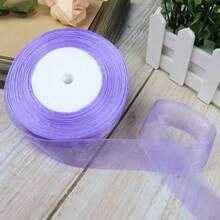 50 Yards/Roll 25mm Width Organza Ribbons For Christmas Wedding Party Decoration Gift Wrapping DIY Ribbons Crafts - Multicolor - View 22