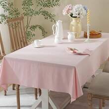 1 件灵感纯色桌布 - 柔软浅米色涤纶，吸水耐用，优雅餐桌罩，适合家居装饰、派对、婚礼和日常使用，餐桌装饰