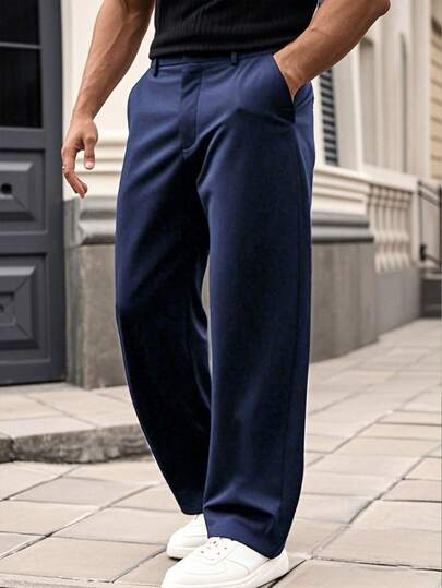 男士宽松口袋休闲阔腿裤，秋季