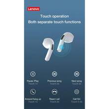Lenovo 联想 HT38 无线蓝牙耳机 1 件装 运动耳塞 高清音质 重低音 防汗 轻便舒适 男女通用 送礼佳品 黑白 节日礼物 - 黑色 - 查看 8