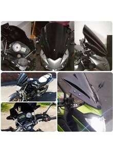 Black Motorcycle Windshield Rain Protection - Black - View 11