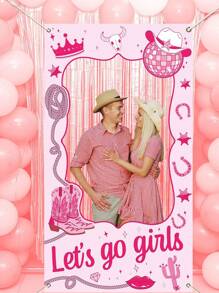 Westliche Cowgirl Party Dekorationen, Lasst uns Mädels los, Geburtstags Fotobox Requisiten, Disco Pink Cowboy Party Hintergrund, Wildwest Thema Party Dekorationen, Cowgirl Cowboys Junggesellinenabschied Rodeo Party Zubehör