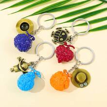 1 chiếc móc khóa trái cây cao su hình hoạt hình Anime One Piece cá nhân hóa, mặt dây chuyền trang trí thời trang, dây đeo túi có ngăn đựng thẻ ID, phụ kiện ô tô, quà tặng Giáng sinh - Nhiều màu - Xem 6