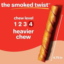 Hartz Oinkies Smoked Twists With Naturally Smoked Pork Rawhide-Free Dog Treats, Highly Digestible Long Lasting Dog Chews, 40 Count - Smoked - View 7