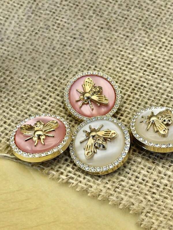 10 Pieces 18/25mm Rhinestones Luxury Buttons For Clothing Sewing Material Sewing Accessories Fashion Women's Jacket Buttons Coat Buttons Bee