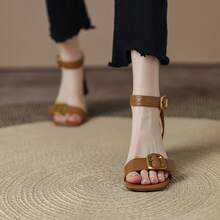 Women Heeled Sandals - 棕色 - 查看 5