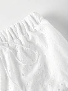 Falda versátil de alta gama con bordado minimalista y elegante para tallas grandes - Blanco - Ver 5