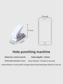 1 pezzo Mini Perforatore monoforo, può perforare 10 fogli alla volta, risparmia fatica per rilegatura documenti, adatto per uso domestico, studenti, ufficio, album fotografici, scrapbook, segnalibri, archiviazione lettere, design carino minimalista, ottimo regalo per il ritorno a scuola, perforatore pratico, forniture scolastiche