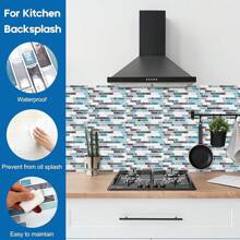 10 Sheet 12''x12'' Peel And Stick Backsplash Tile For Kitchen, Self-Adhesive Stick On Backsplash Laundry Bathroom Textured Vinyl Sticker Wall Tiles Smart Tile In Sandstone2 - 深藍色 - 查看 4