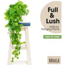 ROVALA Artificial Plants For Home Decor Indoor In Pot Fake Hanging Plants Realistic Faux Plants Indoor Fake Plants For Living Room Decorative Potted Plants For Bedroom Silk Pothos Light Green - 01LightGreen - View 2