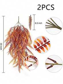1/2/4 件秋季悬挂植物人造波士顿蕨户外抗紫外线绿色塑料藤蔓用于卧室墙壁花园婚礼派对感恩节秋季装饰