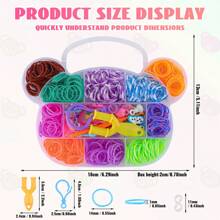 1500pcs/7500pcs Loom Bracelet Making Kit, Loom Bands, Rubber Ring Craft Gift, Refill Loom Bands Set, Loom Band Kit, Colorful Loom Band Set, For DIY Friendship Bracelet & Necklace Personalized Creation