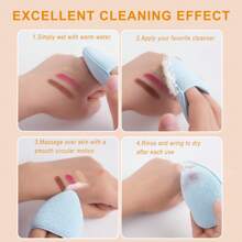 4 piezas Esponjas exfoliantes para limpieza facial - Almohadillas de limpieza facial suaves y reutilizables, guantes exfoliantes faciales para limpieza, eliminación de maquillaje, limpieza profunda de poros y puntos negros