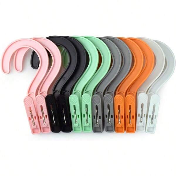 Laundry Hooks Boot Hangers  Es Pins Hanger Clips For Bathroom Travel  MultiColor 12PCS
