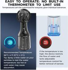 Electric Ear Wax Removal Kit With Integral Tank, Safe Ear Cleaner With 4 Pressure Modes, Ear Cleaning Kit With Digital Display, IPX7 Ear Irrigation Flushing System(Black) - 紅木色 - 查看 8