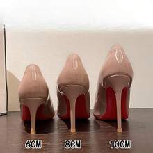 Women Pumps - da bóng màu nude 8cm - Xem 3