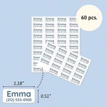 Etichette per indumenti per case di cura (150) - Etichette adesive per vestiti e oggetti personali. Etichette personalizzate per asili, case di riposo e uso in lavanderia - Bianche