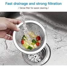 4PCS Heavy Duty Stainless Steel Sink Strainer,Sink Basket Set, Fits Most Kitchen Sinks 4.5'', Bathroom Sinks 2.75'',Shower Drains