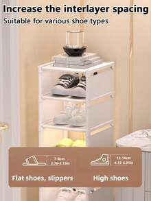 1 Zapatero de múltiples niveles, sencillo, a prueba de polvo, ahorra espacio, sin montaje, adecuado para entrada, armario, pasillo, sala de estar, garaje