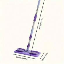 1pc Extra Large Flat Mop Set - Slouchy, Replaceable, Wet & Dry Usage, Stainless Steel, Suitable For Cleaning Bedroom, Kitchen, Living Room And Walls