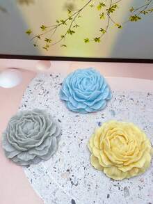 1 件牡丹花硅胶蜡烛模具，适用于制作 3D 花香蜡烛、石膏香薰石、树脂工艺品、家居装饰、母亲节礼物、节日礼物、派对装饰 - 白色 - 查看 9
