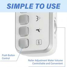 易于安装的右手马桶和浴缸配件 - 非电动，双喷嘴，用于女性和臀部清洁，可调节水压，自动清洁，包括不锈钢 T 型阀和编织软管，非电动，冷水