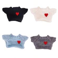 [Clothes Only] Universal Outfit For 17cm Doll, Party Dress; 15cm Heart Knitted Sweater With Hat