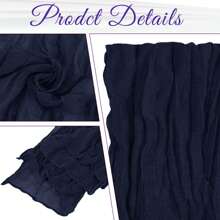 5pcs Navy Blue Pleated Table Runner, Folding Tablecloth, Festive Birthday Decor Wedding Decor Holiday Home Decor Party Room Table Decoration Dark Blue Table Cloth, Table Flag, Solid Color Table Cover, Birthday Decor Wedding Decor, 2025 New Year Decor, Party Favor