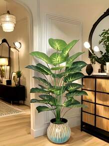 1 Bund großer künstlicher grüner Philodendron Pflanzen, geeignet für Außendekoration, Heim- und Bürodekoration, Tischgestecke, auch ideal für Hochzeiten, Geburtstage, Jahrestage, Ostern, Muttertag, Juni, St. Patrick's Day, Valentinstag, für Innen- und Außenbereich