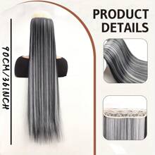Synthetic 36-Inch Extra-Long Straight Clip-In Hair Extension, Suitable For Women To Wear, Perfect For Carnival.