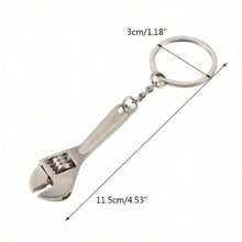 1 Piece Compact Adjustable Mini Wrench Key Ring - Durable Zinc Alloy, Portable Wrench For Bicycle, Motorcycle And Auto Repair, Stylish Black Handle