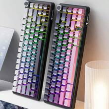 ATTACK SHARK ATTACK SHARK X66 Teclado Mecânico Sem Fio com Botão de Volume, Teclado Gamer 60% Bluetooth/2.4GHz/Com Fio, Backlight RGB, Teclas Coloridas Tri-Color PBT OEM, 66 Teclas Substituíveis a Quente para PC