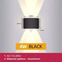 CANMEIJIA 2 件黑色/白色扇形壁灯，2W/4W/6W/8W/10W，LED 户外壁灯，IP65 防水，AC110-265V，简约室内壁灯灯具，适用于户外露台/楼梯/街道/室内/花园/客厅/浴室/厨房/卧室/走廊 - 2件扇形壁燈 - 查看 25