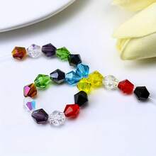 90pcs Austrian Crystal Element Bicone Beads 4mm Multicolor Faceted Glass Spacer Beads For Jewelry Making DIY Accessories Handmade Craft Beads Accessories - DIY - View 3