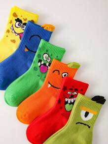 30/20 10/5 Pairs Kids Socks, Boys/Girls Autumn/Winter & Spring/Summer, Letter & Number Graphic, Soft, Breathable, Comfortable, Cute, Casual, Sports, Suitable For Back To School, Vacation, Holidays, Gifts, Random Color & Style