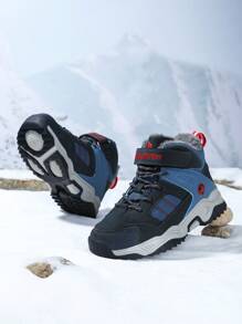 1 Pair Kids Fleece Outdoor Hiking Shoes, Children's Winter Shoes, Warm And Comfortable, Suitable For Boys And Girls Daily Casual And Outdoor Hiking Camping, New Autumn/Winter Models