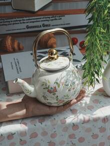 1个金属柄茶壶、木柄茶壶、陶瓷柄茶壶、小茶杯、茶叶罐、手工茶壶、家用搪瓷茶壶、桌面装饰搪瓷壶。这是一款便携式茶壶，非常适合户外露营和冬季室内泡茶。它也是馈赠亲朋好友的绝佳礼物。 - 米色 - 查看 2