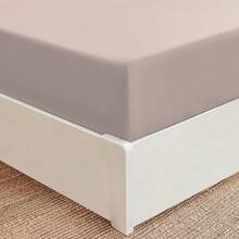 Mellanni King Fitted Sheet - Iconic Bedding Sheets With Up To 16 Inch Deep Pocket - Soft & Cooling - Fade & Stain Resistant - 1 PC (King, Light Blue) - 1872 Tan - View 1