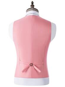 Tuxedos For Men Suits 3 Pieces Colorblock Slim Fit Double Breasted Formal Evening Tuxedo Blazer Vest Pants For Wedding Party, Night Out, Anniversary - Hồng - Xem 6